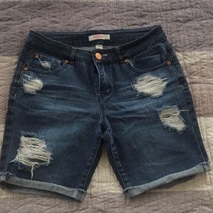 Cut off denim shorts